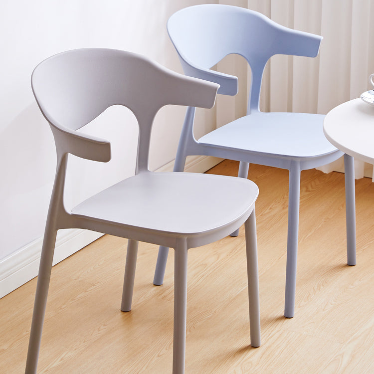 Contemporary Plastic Dining Armless Chairs Stackable Open Back Dining Side Chair Clearhalo ' kitchen&dining_furn' 'Dining Chairs' 'Dining Tables & Seating' 'dining_chair' 'furn' 'furn_dining_chair' 'Furniture' 'furniture_dining_chair' 'Kitchen & Dining Furniture' 'kitchen' 4331240