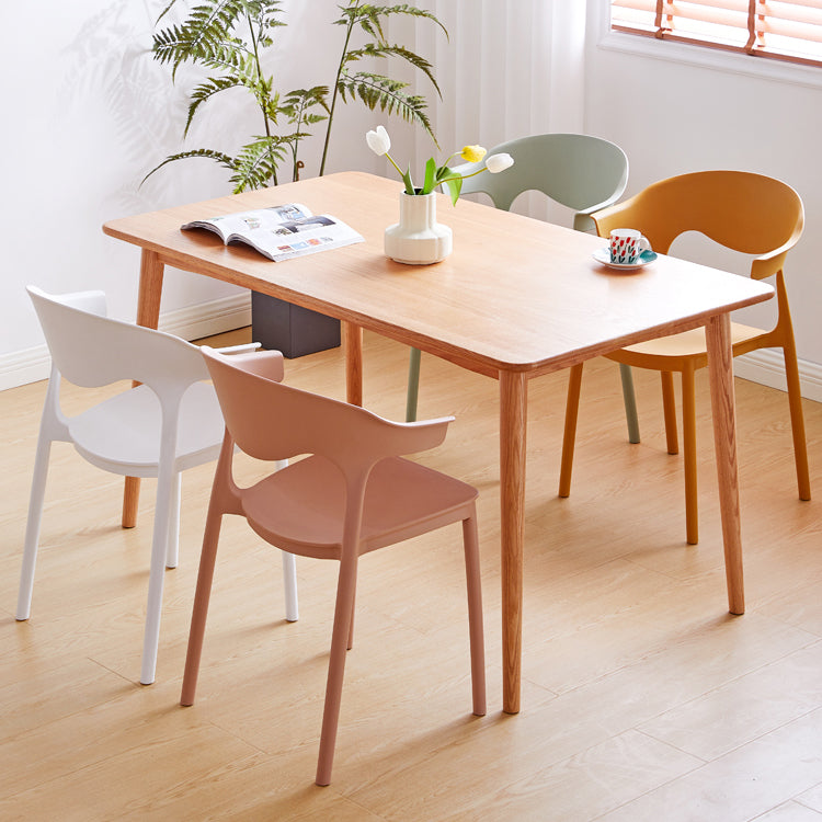 Contemporary Plastic Dining Armless Chairs Stackable Open Back Dining Side Chair Clearhalo ' kitchen&dining_furn' 'Dining Chairs' 'Dining Tables & Seating' 'dining_chair' 'furn' 'furn_dining_chair' 'Furniture' 'furniture_dining_chair' 'Kitchen & Dining Furniture' 'kitchen' 4331242