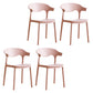 Contemporary Plastic Dining Armless Chairs Stackable Open Back Dining Side Chair Pink 4 Piece Set Clearhalo ' kitchen&dining_furn' 'Dining Chairs' 'Dining Tables & Seating' 'dining_chair' 'furn' 'furn_dining_chair' 'Furniture' 'furniture_dining_chair' 'Kitchen & Dining Furniture' 'kitchen' 4331244