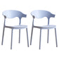 Contemporary Plastic Dining Armless Chairs Stackable Open Back Dining Side Chair Light Blue 2 Piece Set Clearhalo ' kitchen&dining_furn' 'Dining Chairs' 'Dining Tables & Seating' 'dining_chair' 'furn' 'furn_dining_chair' 'Furniture' 'furniture_dining_chair' 'Kitchen & Dining Furniture' 'kitchen' 4331246