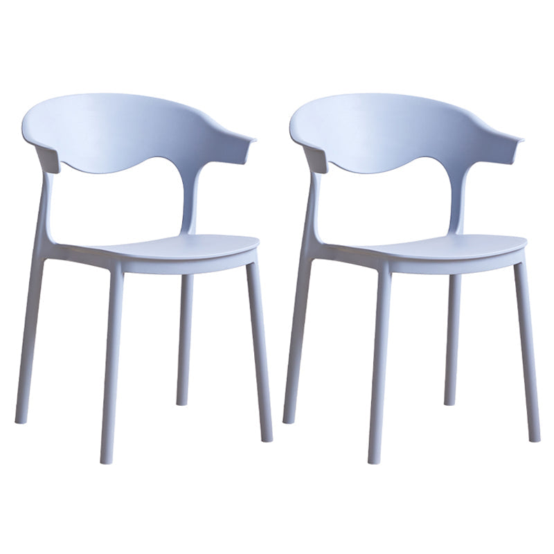 Contemporary Plastic Dining Armless Chairs Stackable Open Back Dining Side Chair Light Blue 2 Piece Set Clearhalo ' kitchen&dining_furn' 'Dining Chairs' 'Dining Tables & Seating' 'dining_chair' 'furn' 'furn_dining_chair' 'Furniture' 'furniture_dining_chair' 'Kitchen & Dining Furniture' 'kitchen' 4331246