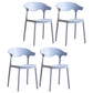 Contemporary Plastic Dining Armless Chairs Stackable Open Back Dining Side Chair Light Blue 4 Piece Set Clearhalo ' kitchen&dining_furn' 'Dining Chairs' 'Dining Tables & Seating' 'dining_chair' 'furn' 'furn_dining_chair' 'Furniture' 'furniture_dining_chair' 'Kitchen & Dining Furniture' 'kitchen' 4331247