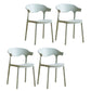 Contemporary Plastic Dining Armless Chairs Stackable Open Back Dining Side Chair Light Green 4 Piece Set Clearhalo ' kitchen&dining_furn' 'Dining Chairs' 'Dining Tables & Seating' 'dining_chair' 'furn' 'furn_dining_chair' 'Furniture' 'furniture_dining_chair' 'Kitchen & Dining Furniture' 'kitchen' 4331250