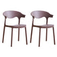Contemporary Plastic Dining Armless Chairs Stackable Open Back Dining Side Chair Coffee 2 Piece Set Clearhalo ' kitchen&dining_furn' 'Dining Chairs' 'Dining Tables & Seating' 'dining_chair' 'furn' 'furn_dining_chair' 'Furniture' 'furniture_dining_chair' 'Kitchen & Dining Furniture' 'kitchen' 4331252