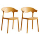 Contemporary Plastic Dining Armless Chairs Stackable Open Back Dining Side Chair Ginger 2 Piece Set Clearhalo ' kitchen&dining_furn' 'Dining Chairs' 'Dining Tables & Seating' 'dining_chair' 'furn' 'furn_dining_chair' 'Furniture' 'furniture_dining_chair' 'Kitchen & Dining Furniture' 'kitchen' 4331255