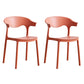 Contemporary Plastic Dining Armless Chairs Stackable Open Back Dining Side Chair Orange Red 2 Piece Set Clearhalo ' kitchen&dining_furn' 'Dining Chairs' 'Dining Tables & Seating' 'dining_chair' 'furn' 'furn_dining_chair' 'Furniture' 'furniture_dining_chair' 'Kitchen & Dining Furniture' 'kitchen' 4331258