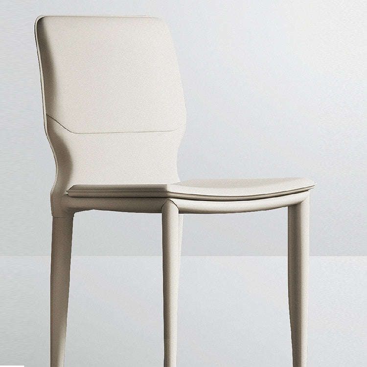 Contemporary Armless Solid Back Side Chairs Leather Dining Chairs Clearhalo ' kitchen&dining_furn' 'Dining Chairs' 'Dining Tables & Seating' 'dining_chair' 'furn' 'furn_dining_chair' 'Furniture' 'furniture_dining_chair' 'Kitchen & Dining Furniture' 'kitchen' 4331261