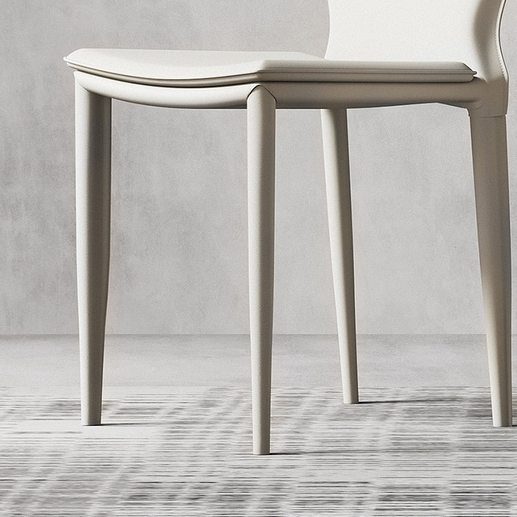 Contemporary Armless Solid Back Side Chairs Leather Dining Chairs Clearhalo ' kitchen&dining_furn' 'Dining Chairs' 'Dining Tables & Seating' 'dining_chair' 'furn' 'furn_dining_chair' 'Furniture' 'furniture_dining_chair' 'Kitchen & Dining Furniture' 'kitchen' 4331271