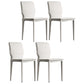 Contemporary Armless Solid Back Side Chairs Leather Dining Chairs Ivory 4 Piece Set Clearhalo ' kitchen&dining_furn' 'Dining Chairs' 'Dining Tables & Seating' 'dining_chair' 'furn' 'furn_dining_chair' 'Furniture' 'furniture_dining_chair' 'Kitchen & Dining Furniture' 'kitchen' 4331272