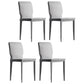 Contemporary Armless Solid Back Side Chairs Leather Dining Chairs Silver Gray 4 Piece Set Clearhalo ' kitchen&dining_furn' 'Dining Chairs' 'Dining Tables & Seating' 'dining_chair' 'furn' 'furn_dining_chair' 'Furniture' 'furniture_dining_chair' 'Kitchen & Dining Furniture' 'kitchen' 4331277