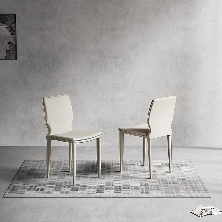 Contemporary Armless Solid Back Side Chairs Leather Dining Chairs Clearhalo ' kitchen&dining_furn' 'Dining Chairs' 'Dining Tables & Seating' 'dining_chair' 'furn' 'furn_dining_chair' 'Furniture' 'furniture_dining_chair' 'Kitchen & Dining Furniture' 'kitchen' 4331278