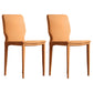 Contemporary Armless Solid Back Side Chairs Leather Dining Chairs Orange 2 Piece Set Clearhalo ' kitchen&dining_furn' 'Dining Chairs' 'Dining Tables & Seating' 'dining_chair' 'furn' 'furn_dining_chair' 'Furniture' 'furniture_dining_chair' 'Kitchen & Dining Furniture' 'kitchen' 4331281