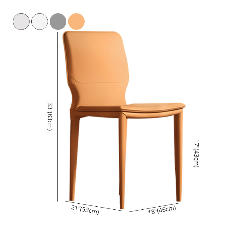 Contemporary Armless Solid Back Side Chairs Leather Dining Chairs Clearhalo ' kitchen&dining_furn' 'Dining Chairs' 'Dining Tables & Seating' 'dining_chair' 'furn' 'furn_dining_chair' 'Furniture' 'furniture_dining_chair' 'Kitchen & Dining Furniture' 'kitchen' 4331283