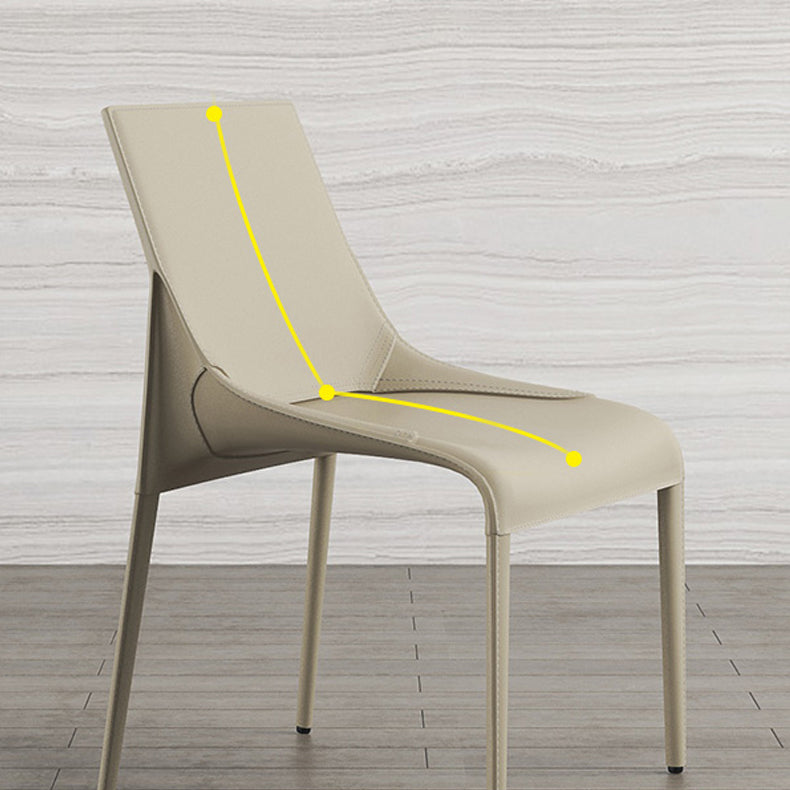 Minimalist Design Leather Dining Side Chairs Armless Solid Back Chair Clearhalo ' kitchen&dining_furn' 'Dining Chairs' 'Dining Tables & Seating' 'dining_chair' 'furn' 'furn_dining_chair' 'Furniture' 'furniture_dining_chair' 'Kitchen & Dining Furniture' 'kitchen' 4331289