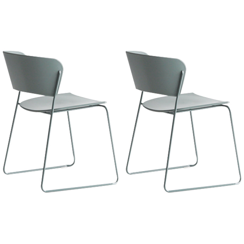 Industrial Open Back Dining Side Chair Matte Finish Armless Side Chairs Grey 2 Piece Set Clearhalo ' kitchen&dining_furn' 'Dining Chairs' 'Dining Tables & Seating' 'dining_chair' 'furn' 'furn_dining_chair' 'Furniture' 'furniture_dining_chair' 'Kitchen & Dining Furniture' 'kitchen' 4331295