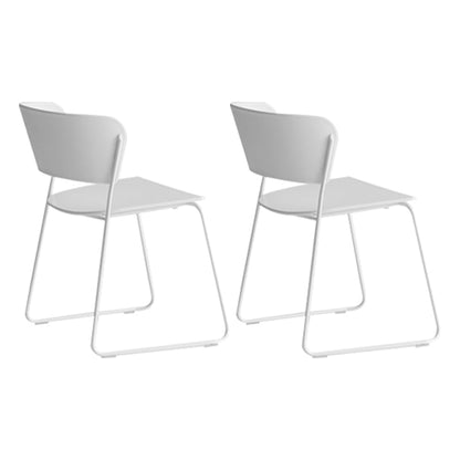 Industrial Open Back Dining Side Chair Matte Finish Armless Side Chairs White 2 Piece Set Clearhalo ' kitchen&dining_furn' 'Dining Chairs' 'Dining Tables & Seating' 'dining_chair' 'furn' 'furn_dining_chair' 'Furniture' 'furniture_dining_chair' 'Kitchen & Dining Furniture' 'kitchen' 4331297