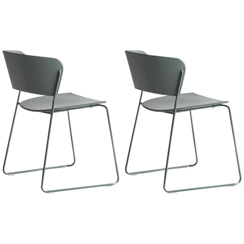 Industrial Open Back Dining Side Chair Matte Finish Armless Side Chairs Blackish Green 2 Piece Set Clearhalo ' kitchen&dining_furn' 'Dining Chairs' 'Dining Tables & Seating' 'dining_chair' 'furn' 'furn_dining_chair' 'Furniture' 'furniture_dining_chair' 'Kitchen & Dining Furniture' 'kitchen' 4331310