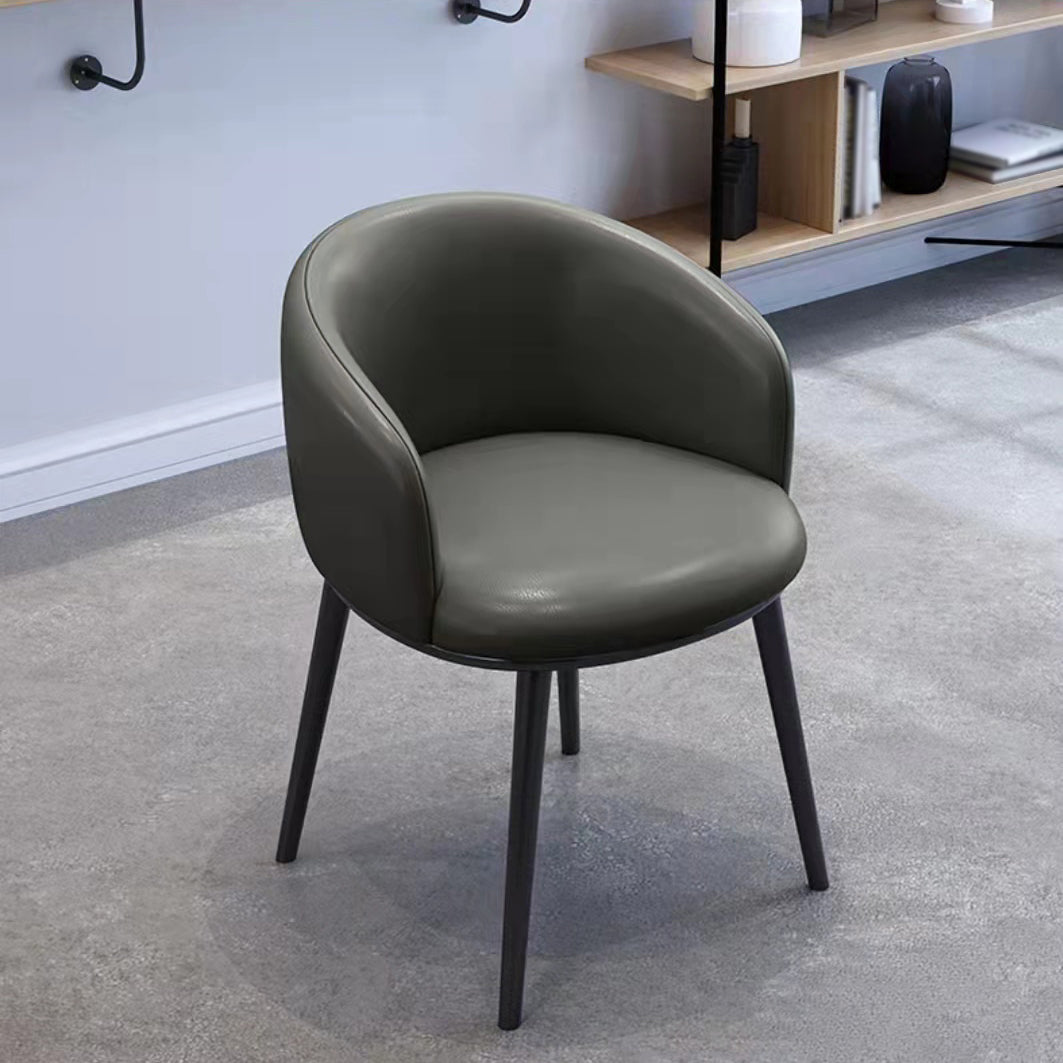 Scandinavian Style Upholstered Armless Dining Chairs Solid Back Chair for Home Dark Gray 1 Piece Black Clearhalo ' kitchen&dining_furn' 'Dining Chairs' 'Dining Tables & Seating' 'dining_chair' 'furn' 'furn_dining_chair' 'Furniture' 'furniture_dining_chair' 'Kitchen & Dining Furniture' 'kitchen' 4331320