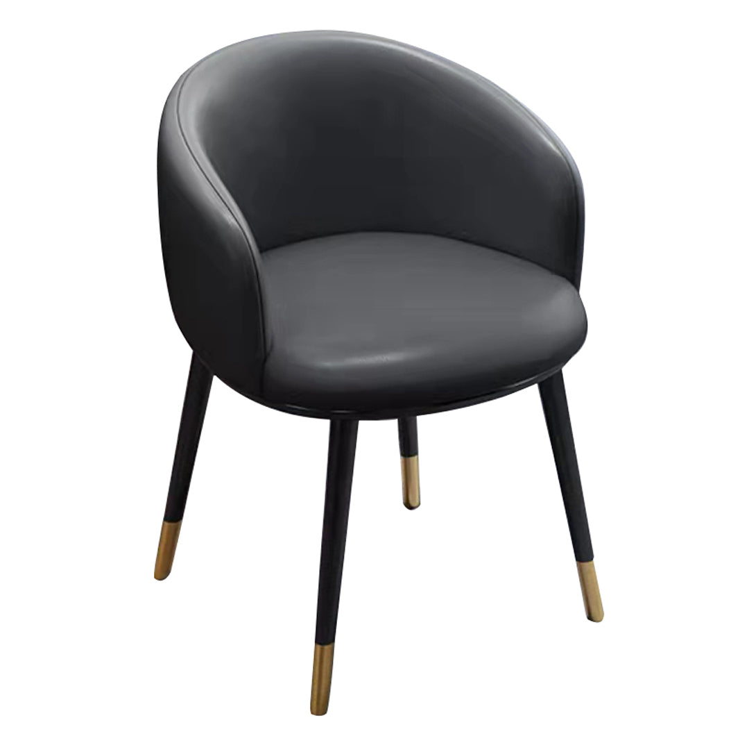 Scandinavian Style Upholstered Armless Dining Chairs Solid Back Chair for Home Dark Gray 1 Piece Brass Gold Clearhalo ' kitchen&dining_furn' 'Dining Chairs' 'Dining Tables & Seating' 'dining_chair' 'furn' 'furn_dining_chair' 'Furniture' 'furniture_dining_chair' 'Kitchen & Dining Furniture' 'kitchen' 4331326