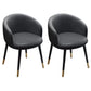 Scandinavian Style Upholstered Armless Dining Chairs Solid Back Chair for Home Dark Gray 2 Piece Set Brass Gold Clearhalo ' kitchen&dining_furn' 'Dining Chairs' 'Dining Tables & Seating' 'dining_chair' 'furn' 'furn_dining_chair' 'Furniture' 'furniture_dining_chair' 'Kitchen & Dining Furniture' 'kitchen' 4331328