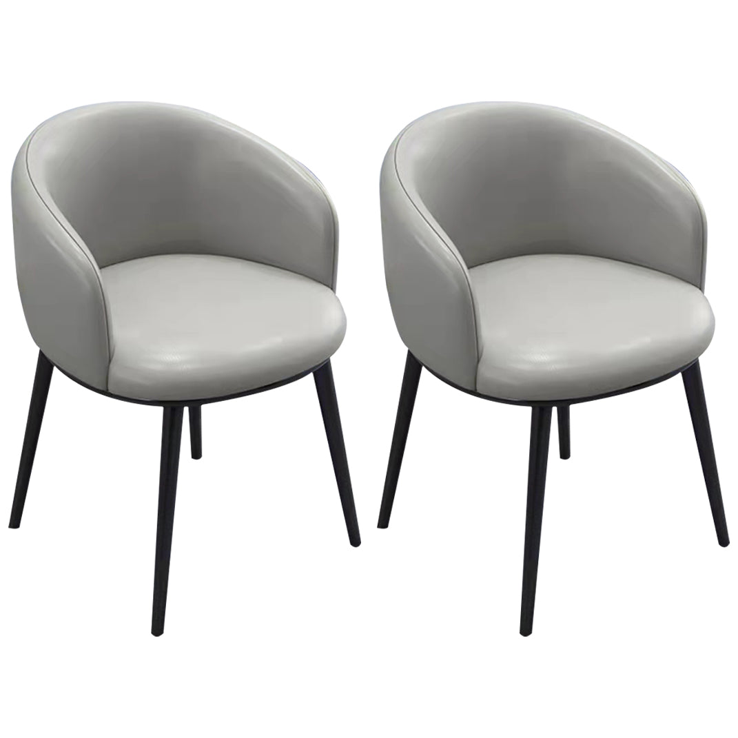 Scandinavian Style Upholstered Armless Dining Chairs Solid Back Chair for Home Light Gray 2 Piece Set Black Clearhalo ' kitchen&dining_furn' 'Dining Chairs' 'Dining Tables & Seating' 'dining_chair' 'furn' 'furn_dining_chair' 'Furniture' 'furniture_dining_chair' 'Kitchen & Dining Furniture' 'kitchen' 4331333