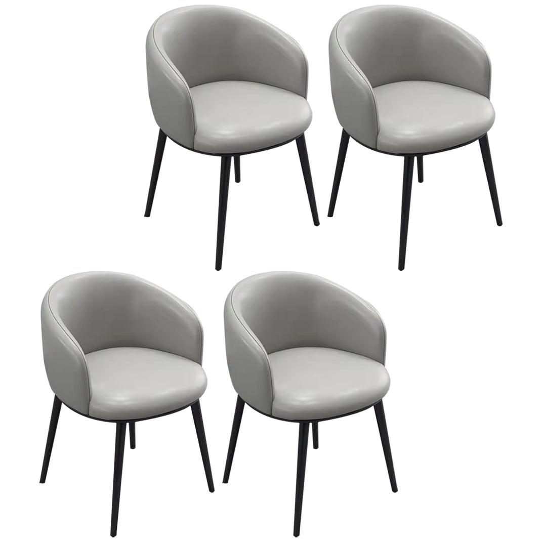 Scandinavian Style Upholstered Armless Dining Chairs Solid Back Chair for Home Light Gray 4 Piece Set Black Clearhalo ' kitchen&dining_furn' 'Dining Chairs' 'Dining Tables & Seating' 'dining_chair' 'furn' 'furn_dining_chair' 'Furniture' 'furniture_dining_chair' 'Kitchen & Dining Furniture' 'kitchen' 4331335