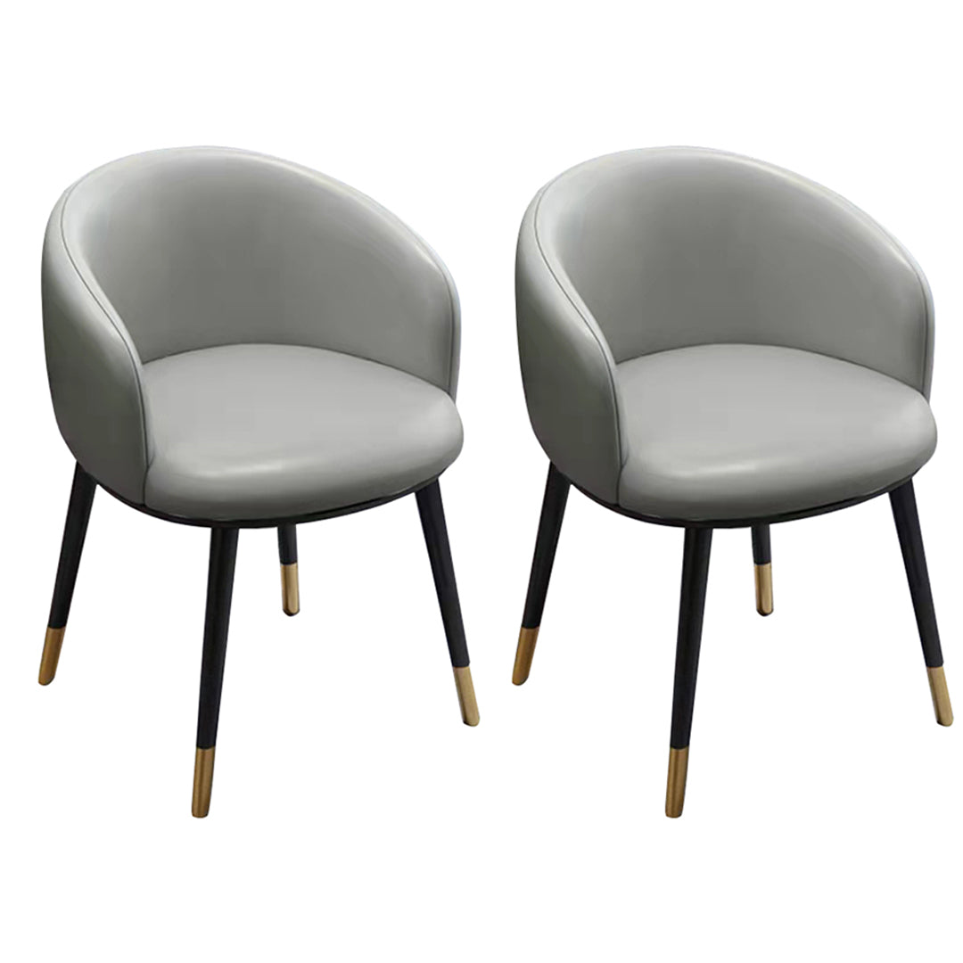 Scandinavian Style Upholstered Armless Dining Chairs Solid Back Chair for Home Light Gray 2 Piece Set Brass Gold Clearhalo ' kitchen&dining_furn' 'Dining Chairs' 'Dining Tables & Seating' 'dining_chair' 'furn' 'furn_dining_chair' 'Furniture' 'furniture_dining_chair' 'Kitchen & Dining Furniture' 'kitchen' 4331339