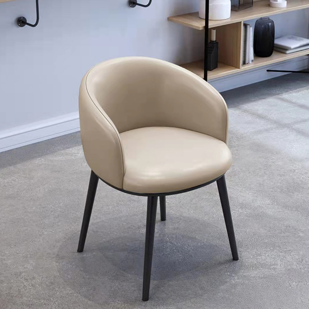 Scandinavian Style Upholstered Armless Dining Chairs Solid Back Chair for Home Ivory 1 Piece Black Clearhalo ' kitchen&dining_furn' 'Dining Chairs' 'Dining Tables & Seating' 'dining_chair' 'furn' 'furn_dining_chair' 'Furniture' 'furniture_dining_chair' 'Kitchen & Dining Furniture' 'kitchen' 4331342