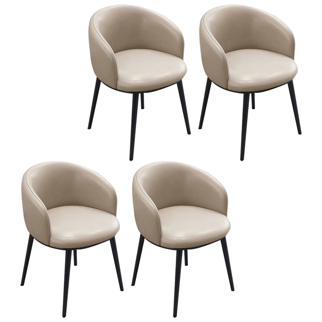 Scandinavian Style Upholstered Armless Dining Chairs Solid Back Chair for Home Ivory 4 Piece Set Black Clearhalo ' kitchen&dining_furn' 'Dining Chairs' 'Dining Tables & Seating' 'dining_chair' 'furn' 'furn_dining_chair' 'Furniture' 'furniture_dining_chair' 'Kitchen & Dining Furniture' 'kitchen' 4331344