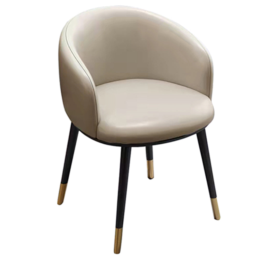 Scandinavian Style Upholstered Armless Dining Chairs Solid Back Chair for Home Ivory 1 Piece Brass Gold Clearhalo ' kitchen&dining_furn' 'Dining Chairs' 'Dining Tables & Seating' 'dining_chair' 'furn' 'furn_dining_chair' 'Furniture' 'furniture_dining_chair' 'Kitchen & Dining Furniture' 'kitchen' 4331345