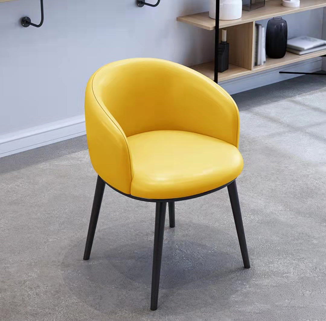 Scandinavian Style Upholstered Armless Dining Chairs Solid Back Chair for Home Yellow 1 Piece Black Clearhalo ' kitchen&dining_furn' 'Dining Chairs' 'Dining Tables & Seating' 'dining_chair' 'furn' 'furn_dining_chair' 'Furniture' 'furniture_dining_chair' 'Kitchen & Dining Furniture' 'kitchen' 4331348