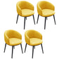 Scandinavian Style Upholstered Armless Dining Chairs Solid Back Chair for Home Yellow 4 Piece Set Black Clearhalo ' kitchen&dining_furn' 'Dining Chairs' 'Dining Tables & Seating' 'dining_chair' 'furn' 'furn_dining_chair' 'Furniture' 'furniture_dining_chair' 'Kitchen & Dining Furniture' 'kitchen' 4331350