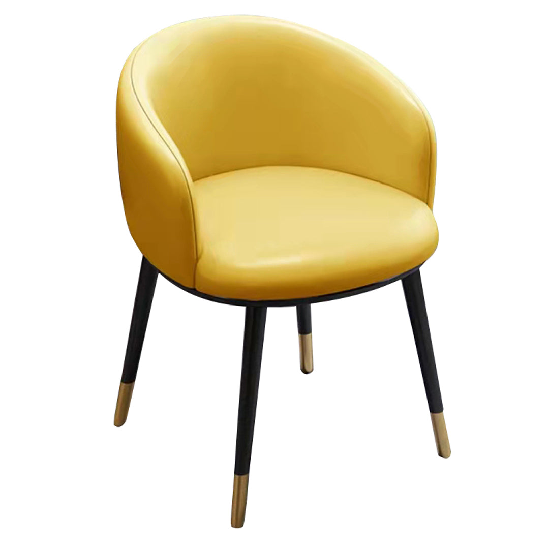 Scandinavian Style Upholstered Armless Dining Chairs Solid Back Chair for Home Yellow 1 Piece Brass Gold Clearhalo ' kitchen&dining_furn' 'Dining Chairs' 'Dining Tables & Seating' 'dining_chair' 'furn' 'furn_dining_chair' 'Furniture' 'furniture_dining_chair' 'Kitchen & Dining Furniture' 'kitchen' 4331351