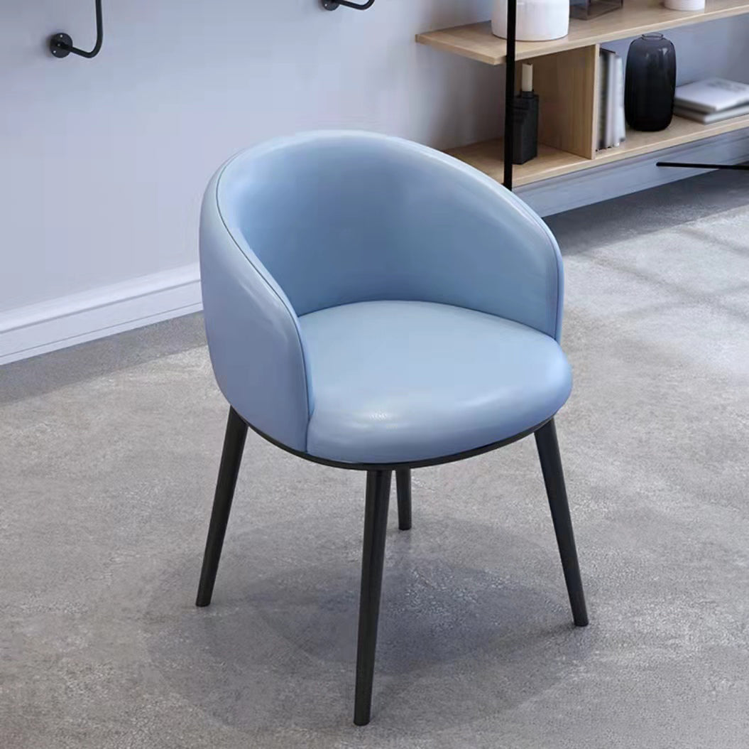 Scandinavian Style Upholstered Armless Dining Chairs Solid Back Chair for Home Sky Blue 1 Piece Black Clearhalo ' kitchen&dining_furn' 'Dining Chairs' 'Dining Tables & Seating' 'dining_chair' 'furn' 'furn_dining_chair' 'Furniture' 'furniture_dining_chair' 'Kitchen & Dining Furniture' 'kitchen' 4331354