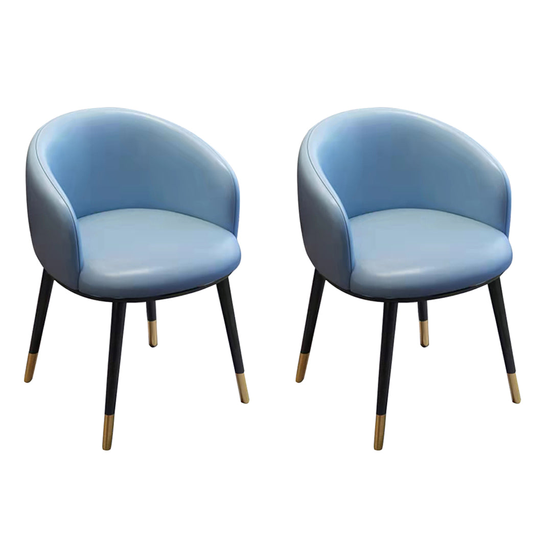Scandinavian Style Upholstered Armless Dining Chairs Solid Back Chair for Home Sky Blue 2 Piece Set Brass Gold Clearhalo ' kitchen&dining_furn' 'Dining Chairs' 'Dining Tables & Seating' 'dining_chair' 'furn' 'furn_dining_chair' 'Furniture' 'furniture_dining_chair' 'Kitchen & Dining Furniture' 'kitchen' 4331358