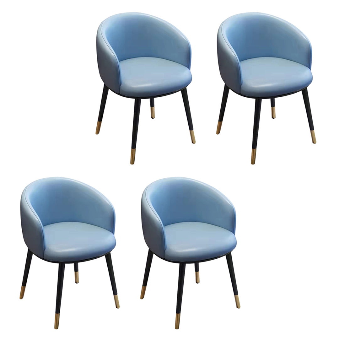 Scandinavian Style Upholstered Armless Dining Chairs Solid Back Chair for Home Sky Blue 4 Piece Set Brass Gold Clearhalo ' kitchen&dining_furn' 'Dining Chairs' 'Dining Tables & Seating' 'dining_chair' 'furn' 'furn_dining_chair' 'Furniture' 'furniture_dining_chair' 'Kitchen & Dining Furniture' 'kitchen' 4331359