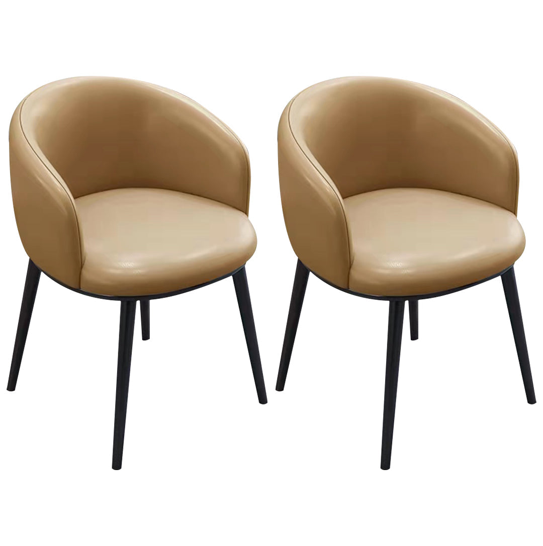 Scandinavian Style Upholstered Armless Dining Chairs Solid Back Chair for Home Khaki 2 Piece Set Black Clearhalo ' kitchen&dining_furn' 'Dining Chairs' 'Dining Tables & Seating' 'dining_chair' 'furn' 'furn_dining_chair' 'Furniture' 'furniture_dining_chair' 'Kitchen & Dining Furniture' 'kitchen' 4331361