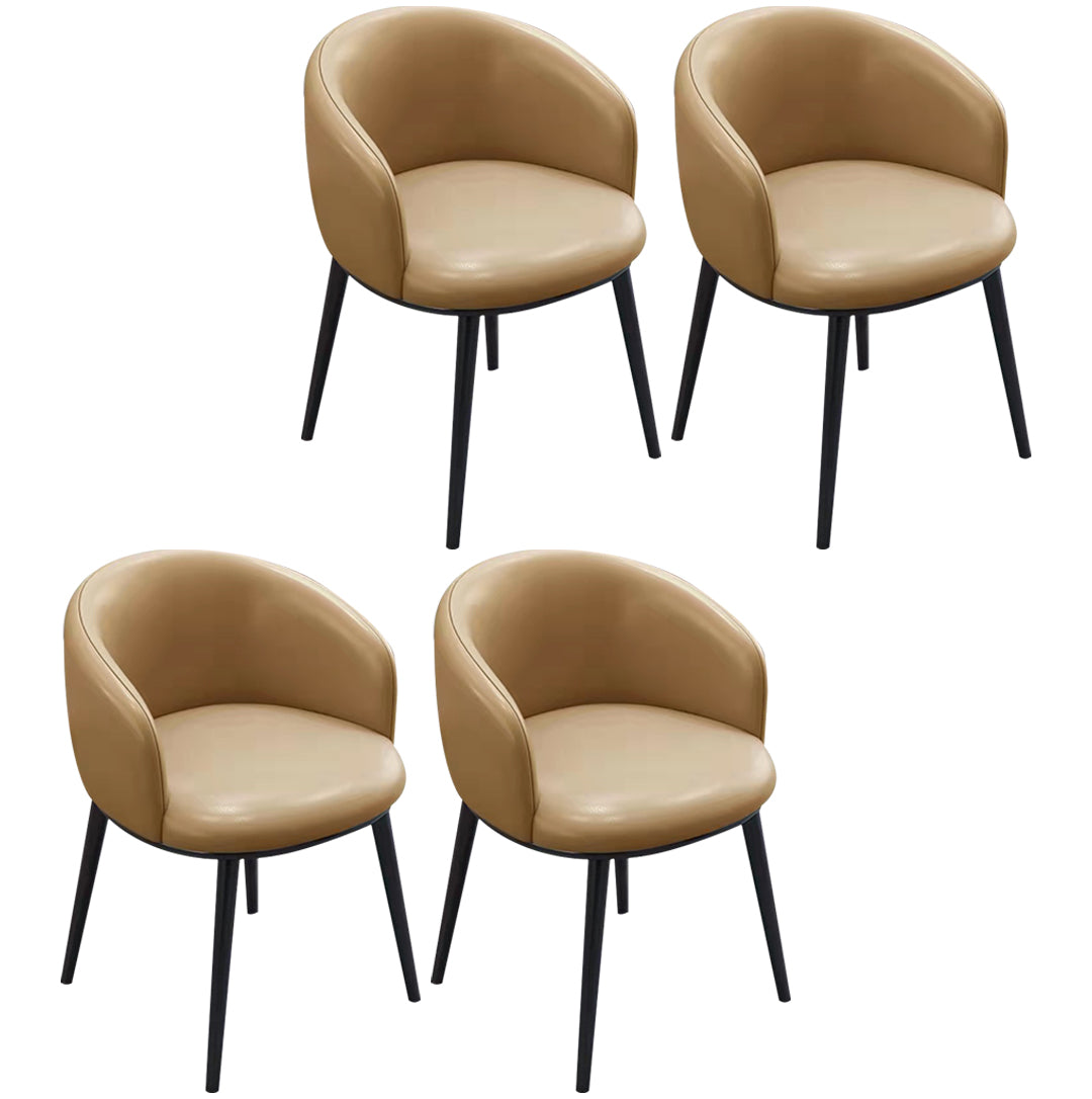 Scandinavian Style Upholstered Armless Dining Chairs Solid Back Chair for Home Khaki 4 Piece Set Black Clearhalo ' kitchen&dining_furn' 'Dining Chairs' 'Dining Tables & Seating' 'dining_chair' 'furn' 'furn_dining_chair' 'Furniture' 'furniture_dining_chair' 'Kitchen & Dining Furniture' 'kitchen' 4331362