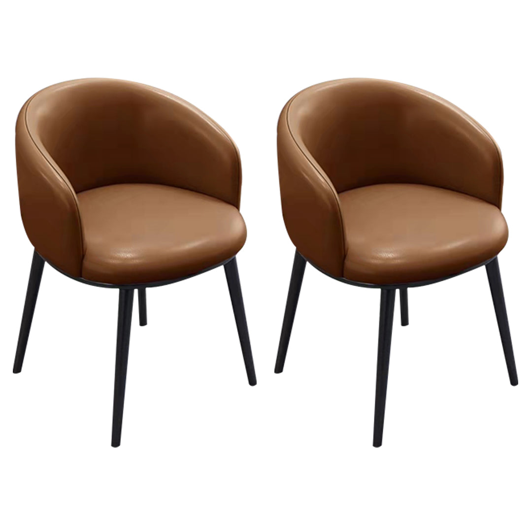 Scandinavian Style Upholstered Armless Dining Chairs Solid Back Chair for Home Coffee 2 Piece Set Black Clearhalo ' kitchen&dining_furn' 'Dining Chairs' 'Dining Tables & Seating' 'dining_chair' 'furn' 'furn_dining_chair' 'Furniture' 'furniture_dining_chair' 'Kitchen & Dining Furniture' 'kitchen' 4331367