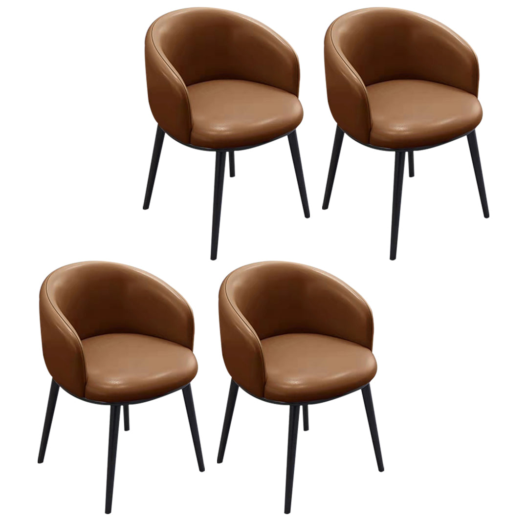 Scandinavian Style Upholstered Armless Dining Chairs Solid Back Chair for Home Coffee 4 Piece Set Black Clearhalo ' kitchen&dining_furn' 'Dining Chairs' 'Dining Tables & Seating' 'dining_chair' 'furn' 'furn_dining_chair' 'Furniture' 'furniture_dining_chair' 'Kitchen & Dining Furniture' 'kitchen' 4331368