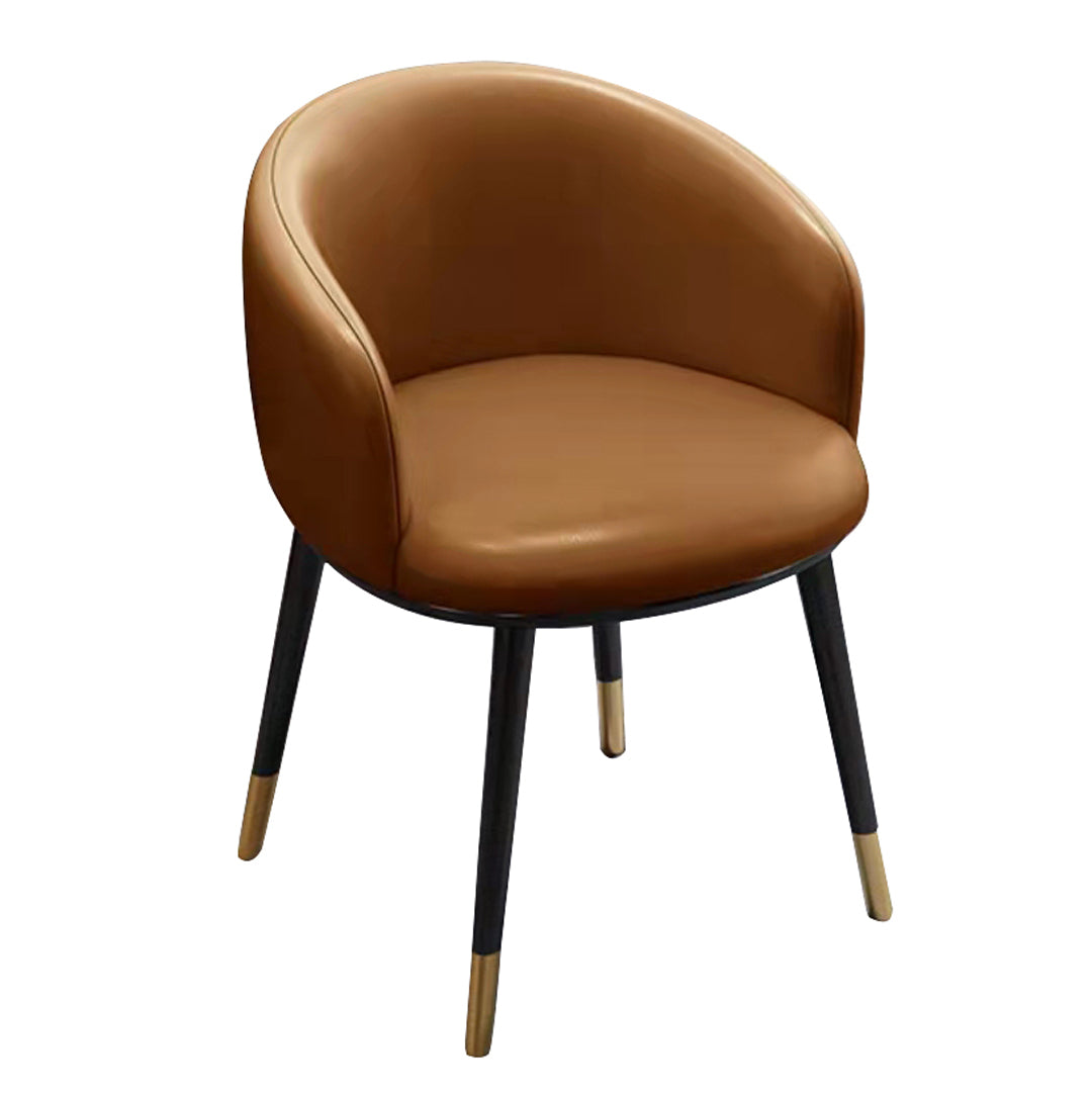 Scandinavian Style Upholstered Armless Dining Chairs Solid Back Chair for Home Coffee 1 Piece Brass Gold Clearhalo ' kitchen&dining_furn' 'Dining Chairs' 'Dining Tables & Seating' 'dining_chair' 'furn' 'furn_dining_chair' 'Furniture' 'furniture_dining_chair' 'Kitchen & Dining Furniture' 'kitchen' 4331369