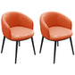 Scandinavian Style Upholstered Armless Dining Chairs Solid Back Chair for Home Orange-Red 2 Piece Set Black Clearhalo ' kitchen&dining_furn' 'Dining Chairs' 'Dining Tables & Seating' 'dining_chair' 'furn' 'furn_dining_chair' 'Furniture' 'furniture_dining_chair' 'Kitchen & Dining Furniture' 'kitchen' 4331373