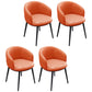Scandinavian Style Upholstered Armless Dining Chairs Solid Back Chair for Home Orange-Red 4 Piece Set Black Clearhalo ' kitchen&dining_furn' 'Dining Chairs' 'Dining Tables & Seating' 'dining_chair' 'furn' 'furn_dining_chair' 'Furniture' 'furniture_dining_chair' 'Kitchen & Dining Furniture' 'kitchen' 4331374