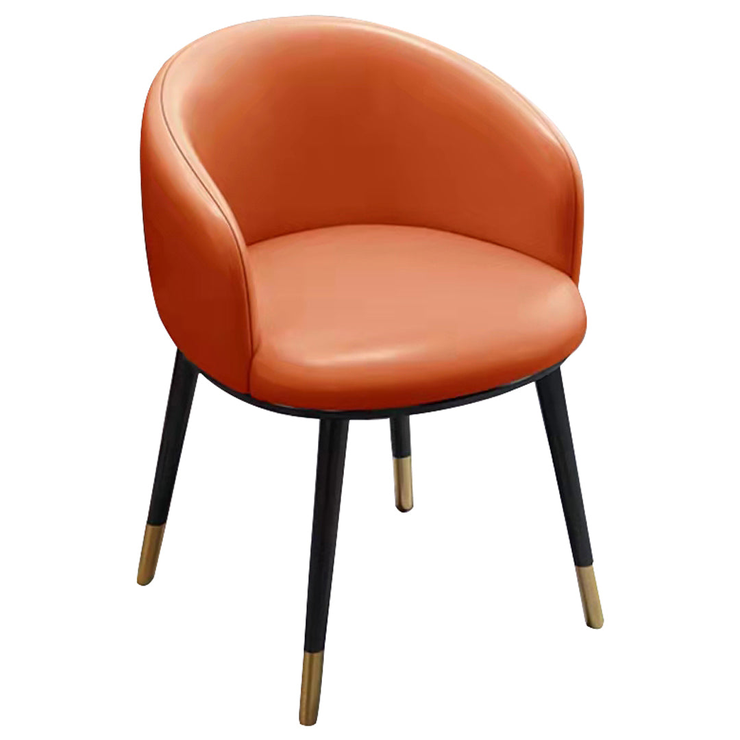 Scandinavian Style Upholstered Armless Dining Chairs Solid Back Chair for Home Orange-Red 1 Piece Brass Gold Clearhalo ' kitchen&dining_furn' 'Dining Chairs' 'Dining Tables & Seating' 'dining_chair' 'furn' 'furn_dining_chair' 'Furniture' 'furniture_dining_chair' 'Kitchen & Dining Furniture' 'kitchen' 4331375