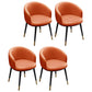 Scandinavian Style Upholstered Armless Dining Chairs Solid Back Chair for Home Orange-Red 4 Piece Set Brass Gold Clearhalo ' kitchen&dining_furn' 'Dining Chairs' 'Dining Tables & Seating' 'dining_chair' 'furn' 'furn_dining_chair' 'Furniture' 'furniture_dining_chair' 'Kitchen & Dining Furniture' 'kitchen' 4331377