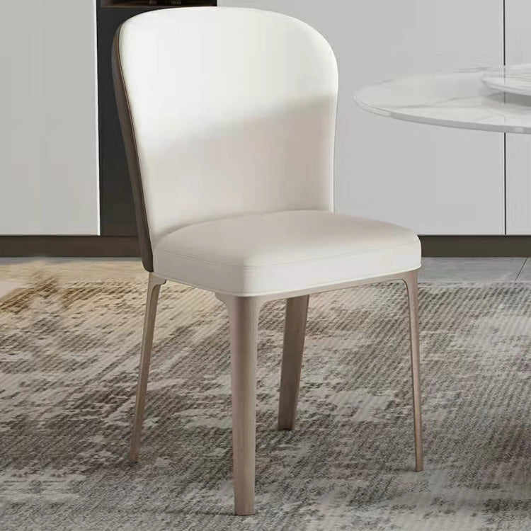 Scandinavian Luxury Armless Solid Back Chairs Leather Dining Chairs for Kitchen Clearhalo ' kitchen&dining_furn' 'Dining Chairs' 'Dining Tables & Seating' 'dining_chair' 'furn' 'furn_dining_chair' 'Furniture' 'furniture_dining_chair' 'Kitchen & Dining Furniture' 'kitchen' 4331384