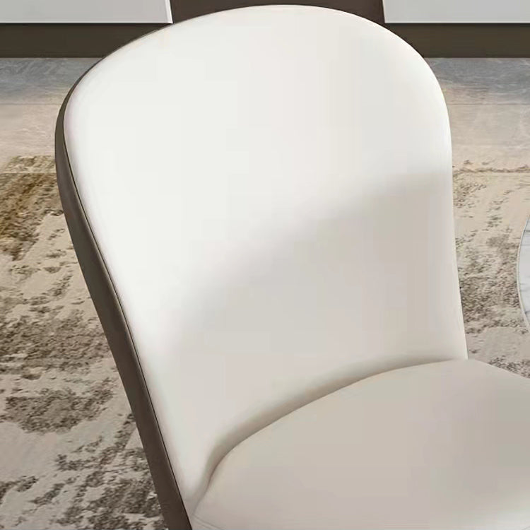 Scandinavian Luxury Armless Solid Back Chairs Leather Dining Chairs for Kitchen Clearhalo ' kitchen&dining_furn' 'Dining Chairs' 'Dining Tables & Seating' 'dining_chair' 'furn' 'furn_dining_chair' 'Furniture' 'furniture_dining_chair' 'Kitchen & Dining Furniture' 'kitchen' 4331388