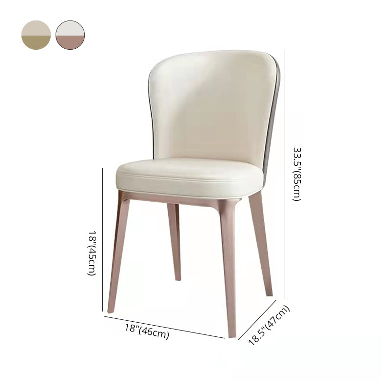 Scandinavian Luxury Armless Solid Back Chairs Leather Dining Chairs for Kitchen Clearhalo ' kitchen&dining_furn' 'Dining Chairs' 'Dining Tables & Seating' 'dining_chair' 'furn' 'furn_dining_chair' 'Furniture' 'furniture_dining_chair' 'Kitchen & Dining Furniture' 'kitchen' 4331390
