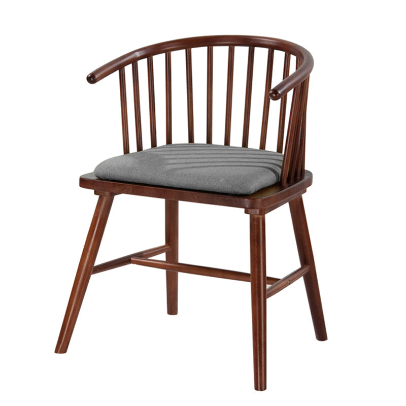 Wood Scandinavian Style Dining Chair Dining Room Windsor Back Arm Chair Light Gray 1 Piece Walnut Clearhalo ' kitchen&dining_furn' 'Dining Chairs' 'Dining Tables & Seating' 'dining_chair' 'furn' 'furn_dining_chair' 'Furniture' 'furniture_dining_chair' 'Kitchen & Dining Furniture' 'kitchen' 4331393