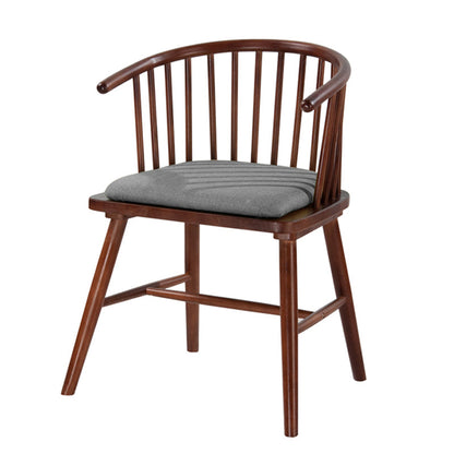 Wood Scandinavian Style Dining Chair Dining Room Windsor Back Arm Chair Light Gray 1 Piece Walnut Clearhalo ' kitchen&dining_furn' 'Dining Chairs' 'Dining Tables & Seating' 'dining_chair' 'furn' 'furn_dining_chair' 'Furniture' 'furniture_dining_chair' 'Kitchen & Dining Furniture' 'kitchen' 4331393